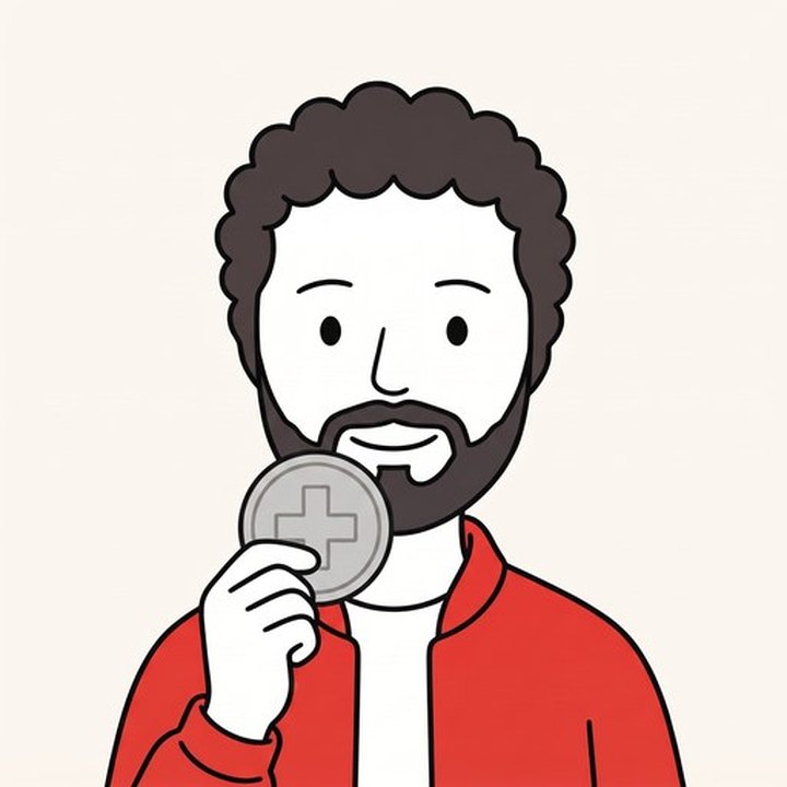 Money Stories: Leo holding a Swiss franc coin